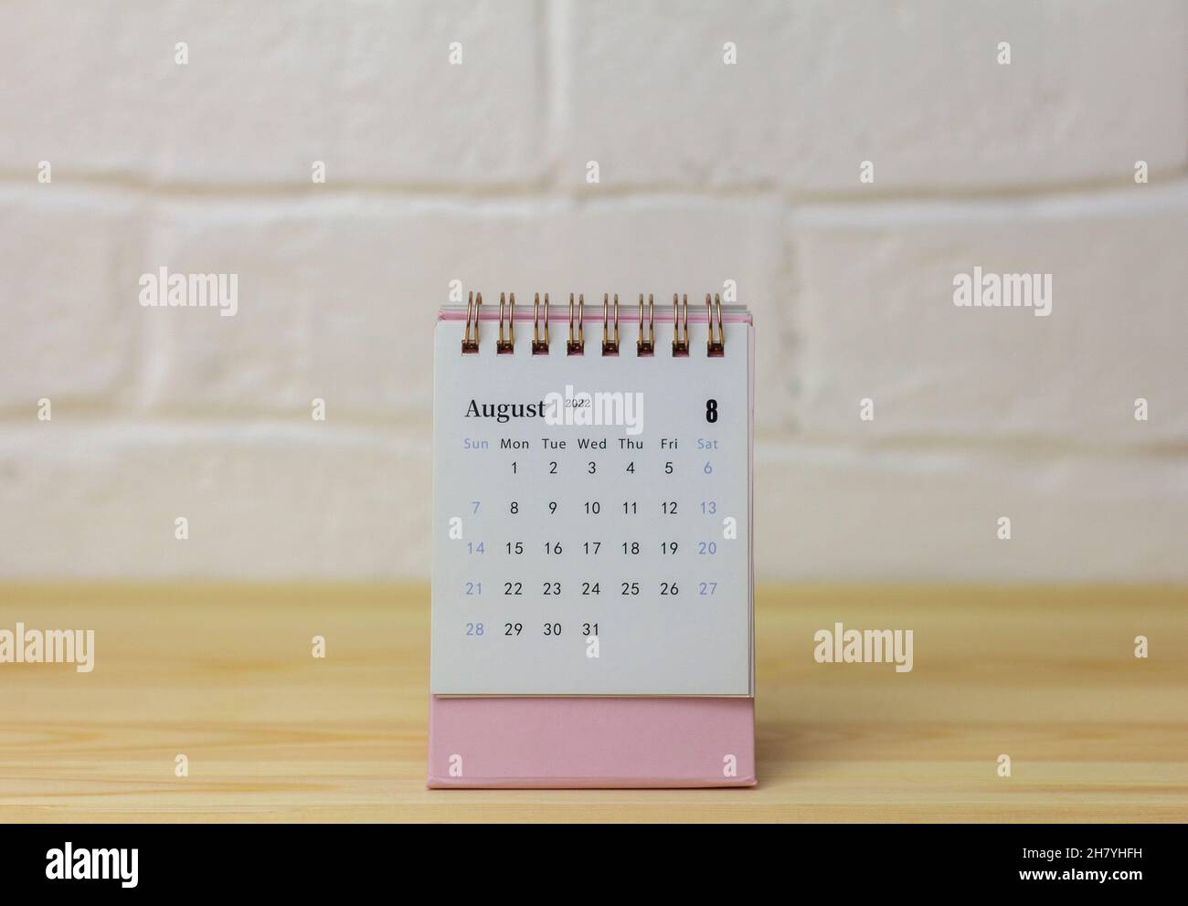 Desktop Calendar For August 2022.Calendar For Planning For The Month Stock Photo - Alamy