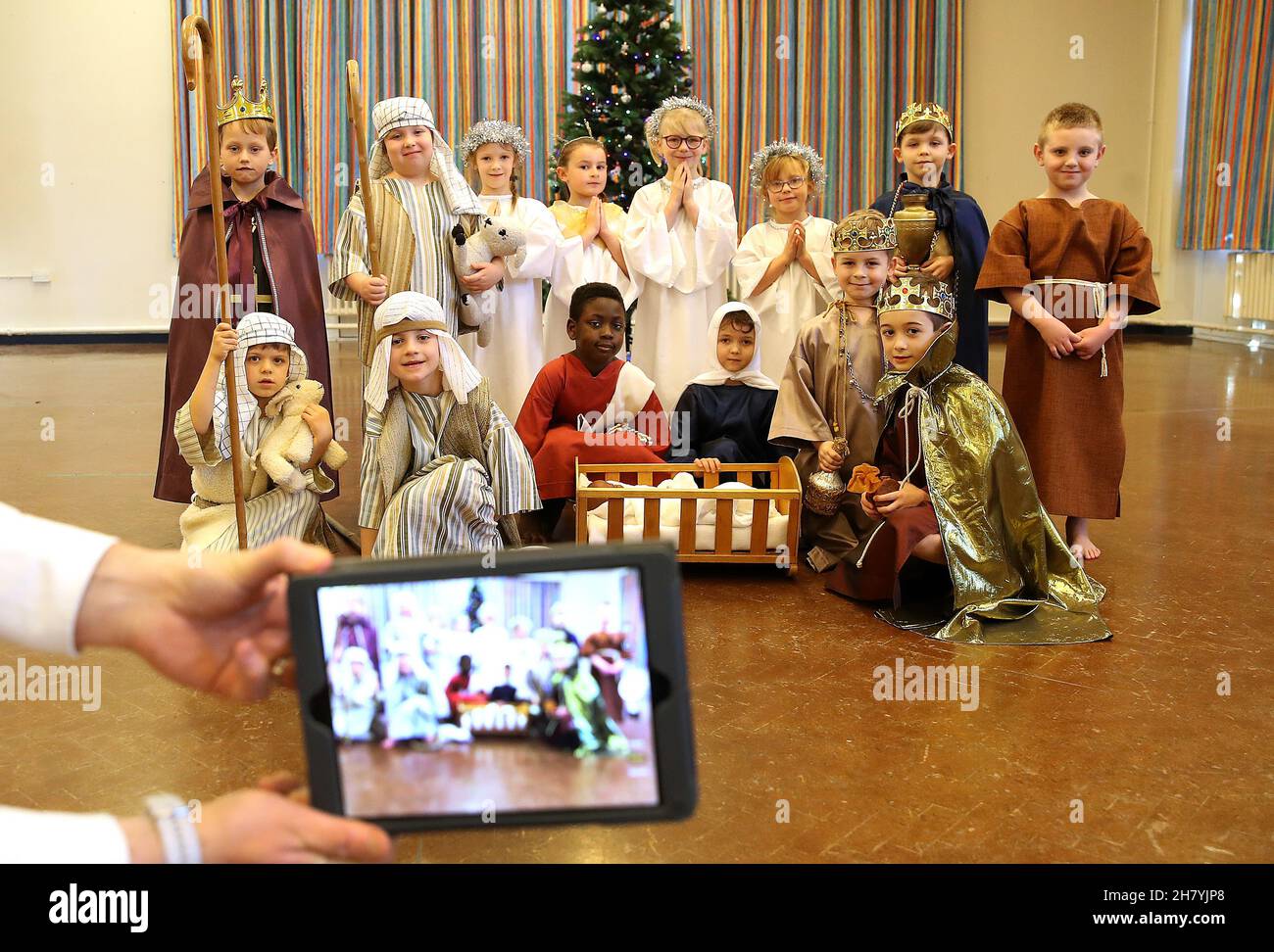 File photo dated 10/12/20 of year 2 Pupils at Manor Park School and Nursery in Knutsford, perform their Christmas nativity play. Schools should stage nativity plays and end-of-term shows this year where possible because they are 'important' traditions, an education minister has said. Stock Photo