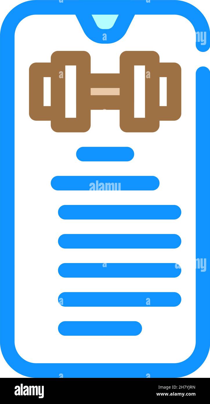 exercise description smartphone app color icon vector illustration ...