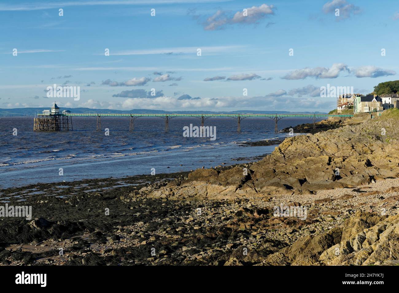 Clevedon Bay and Pier, Clevedon, North Somerset, UK Stock Photo