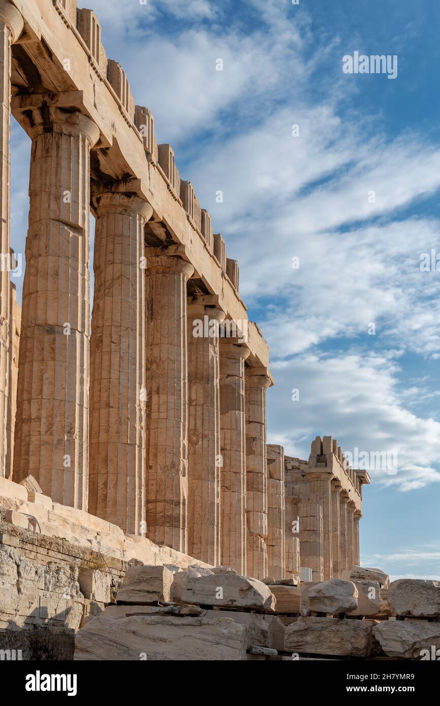 The Parthenon temple in Acropolis of Athens, Greece Stock Photo