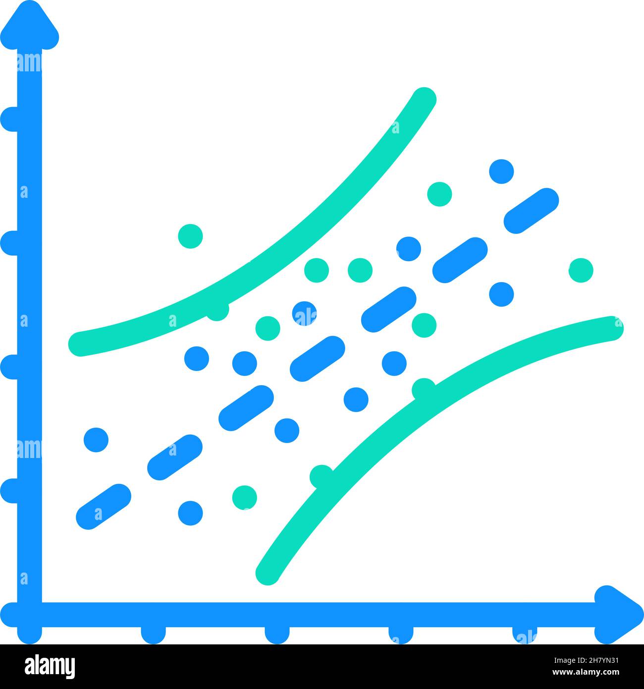 linear regression color icon vector illustration Stock Vector Image ...