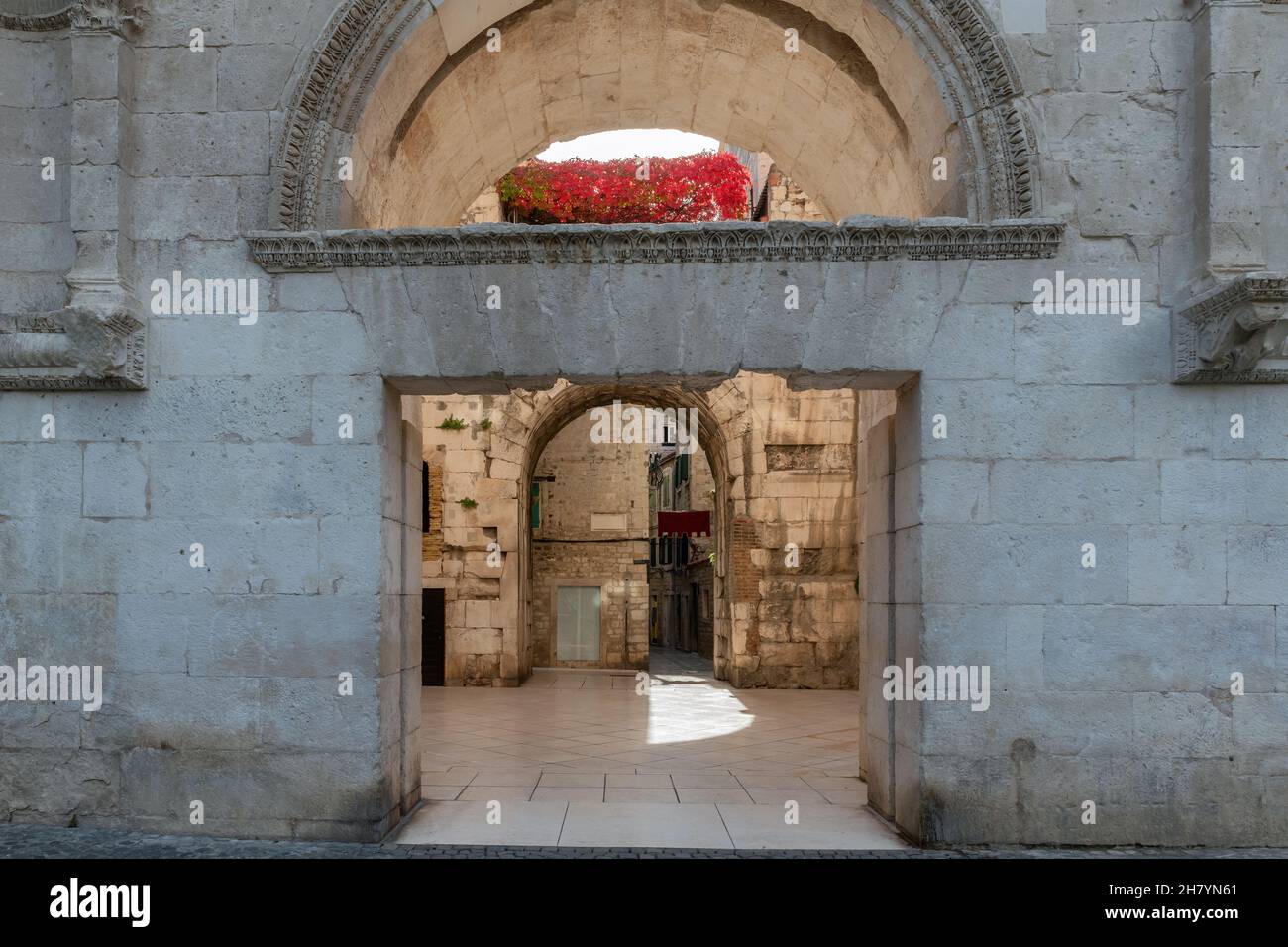 Golden Gate in Diocletian Palace in Split, Croatia Stock Photo