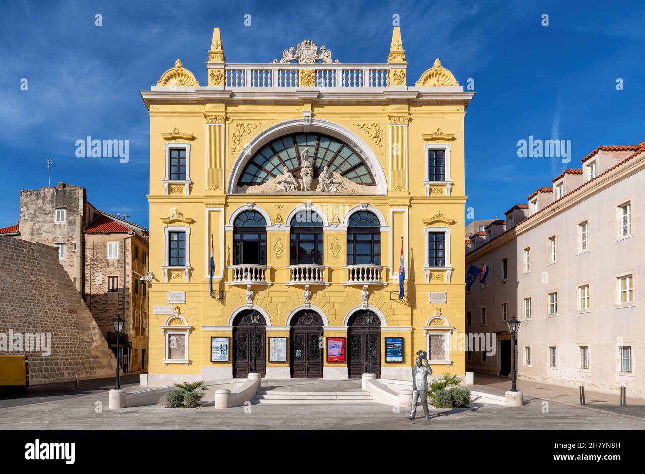 Croatian National Theatre of Split in sunny day, Dalmatia region of Croatia Stock Photo