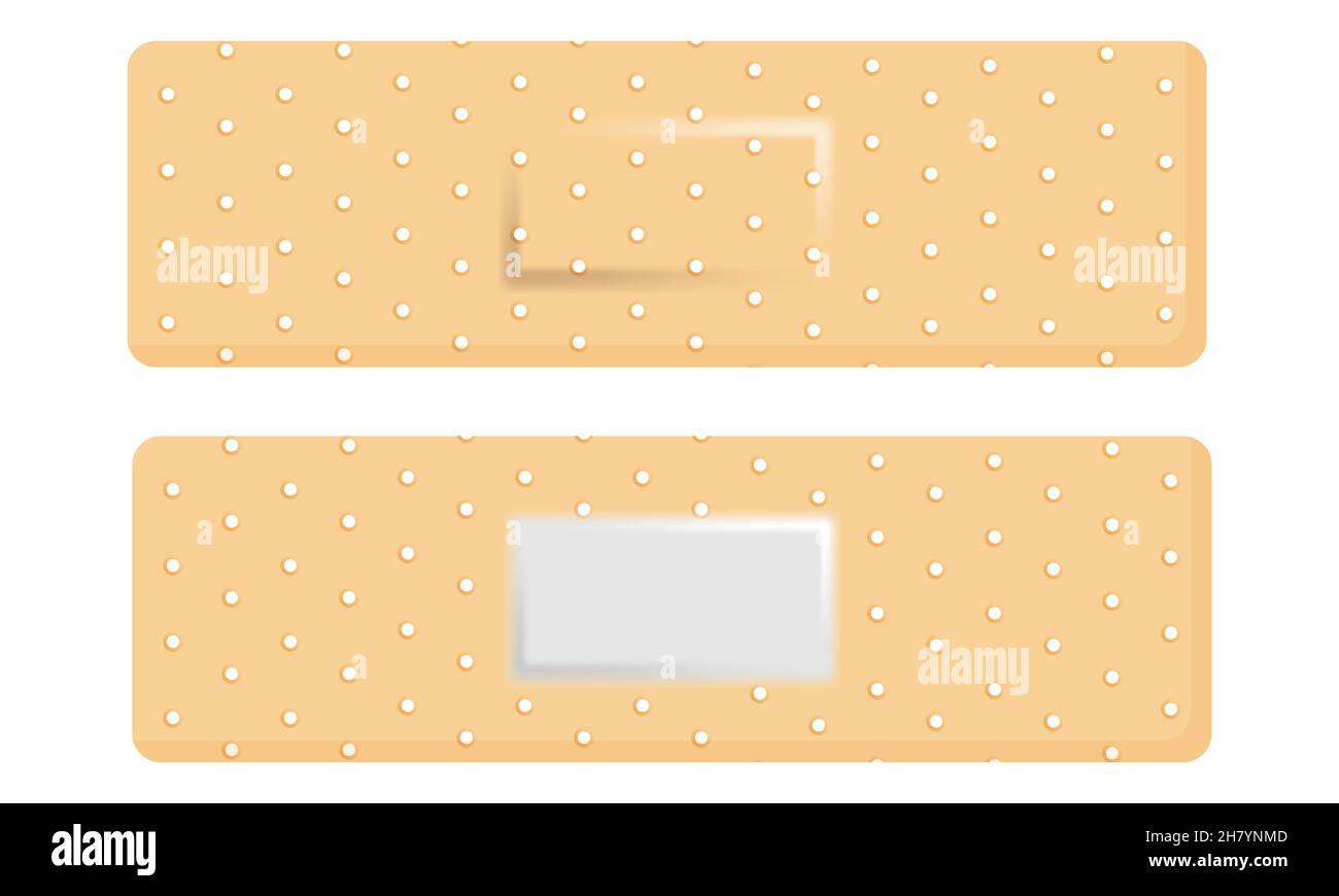 Adhesive medical plaster strip bandage. Medical patch aid strip Stock