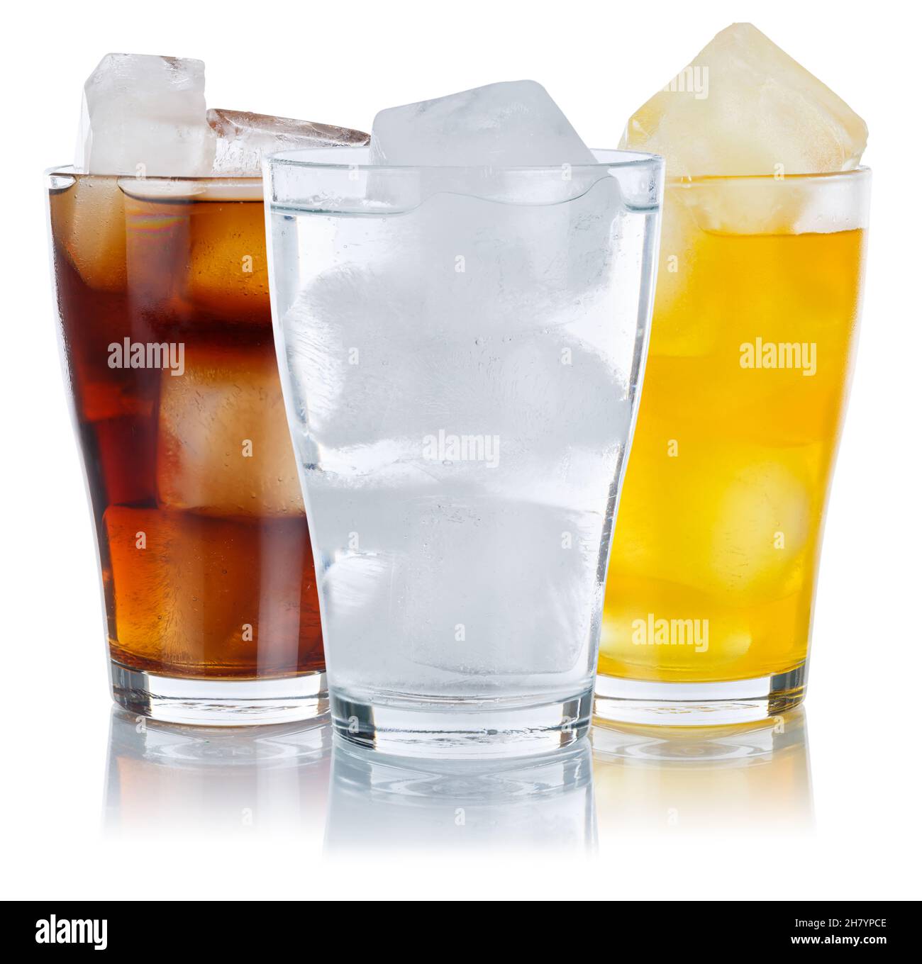 Drinks lemonade cola drink softdrinks glass isolated on a white