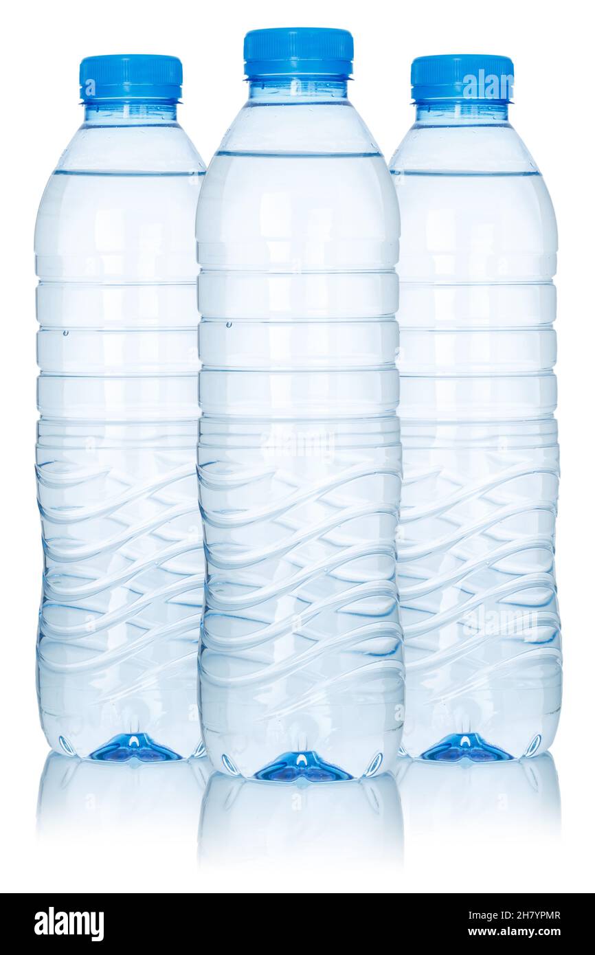 Water drinks in bottles isolated on a white background Stock Photo