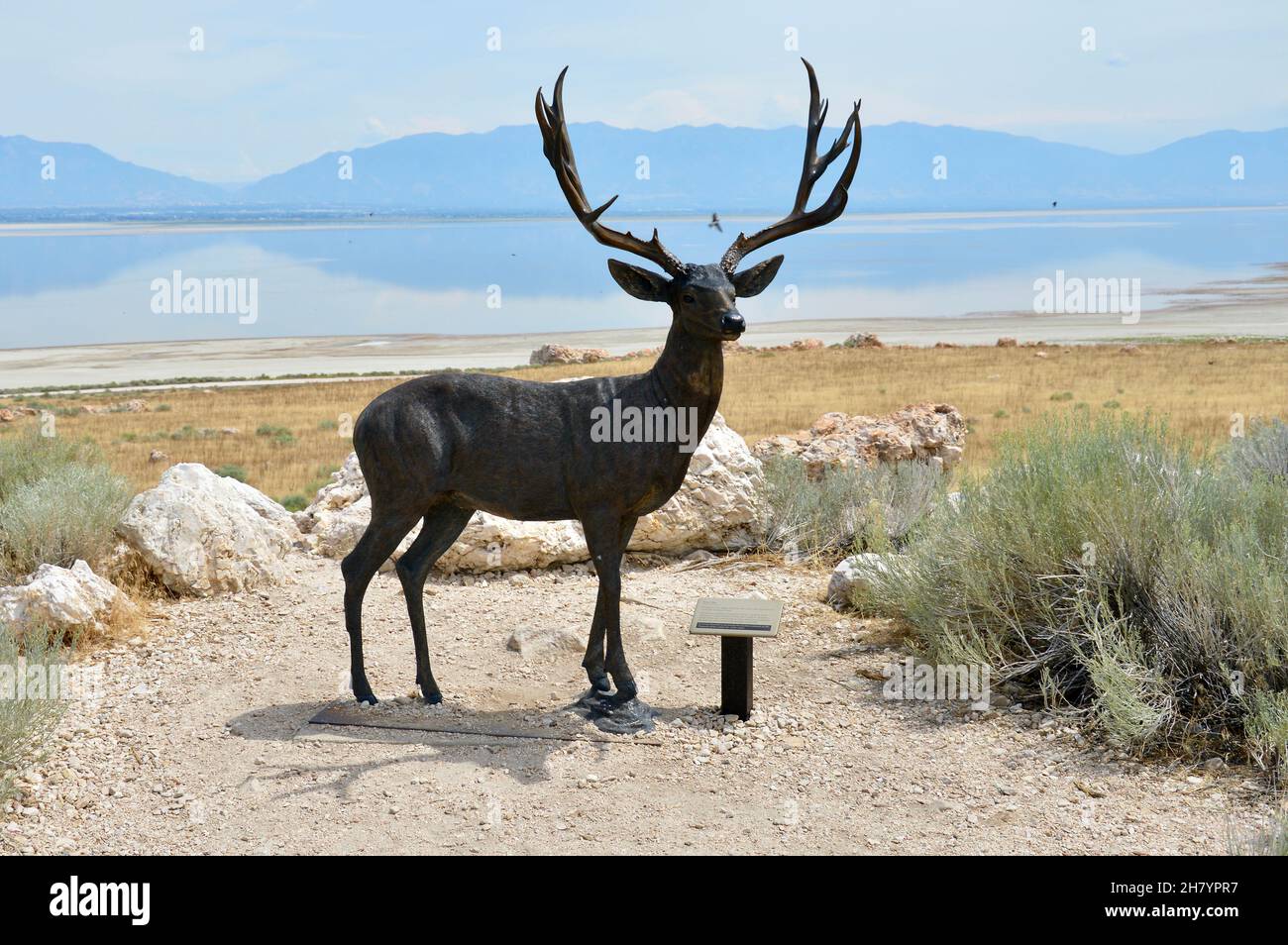 Eingangs statue zum Antelope State Park, Salt Lake City, Utah, US Stock Photo