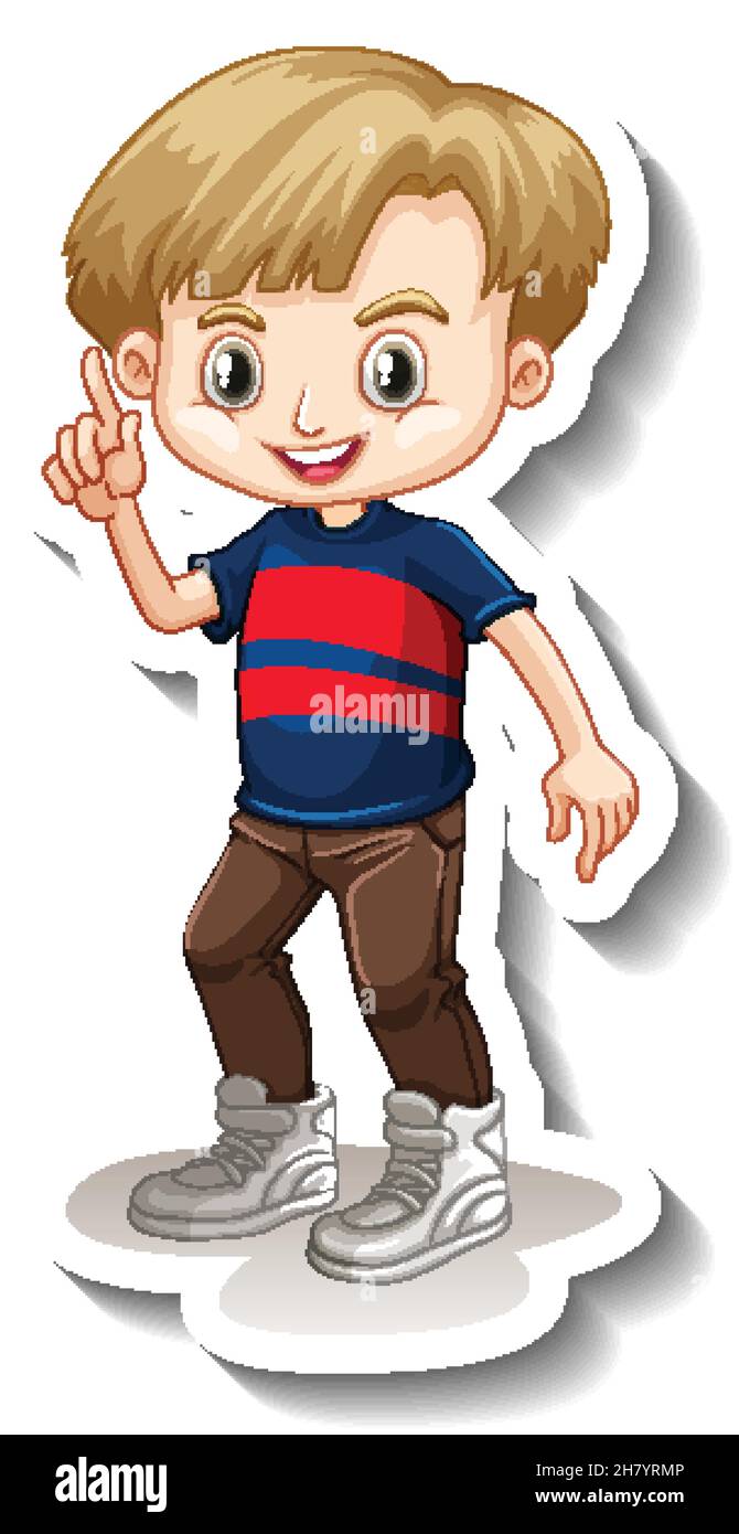 Blonde hair boy cartoon character illustration Stock Vector Image & Art ...