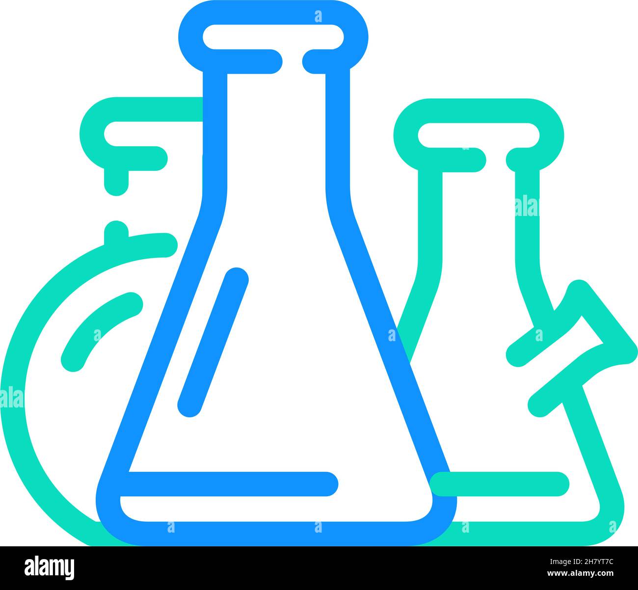 flasks lab tools color icon vector illustration Stock Vector
