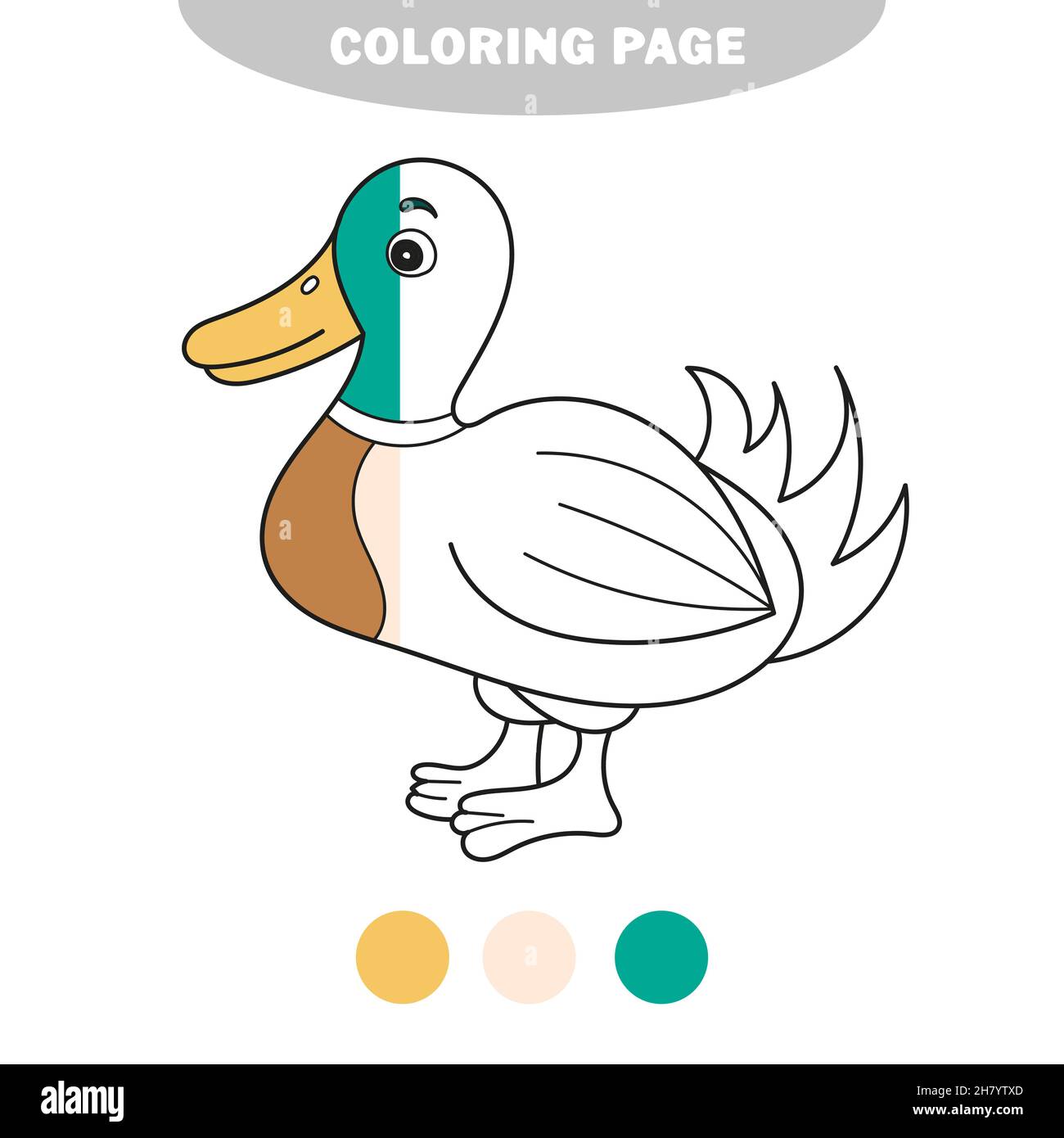 Simple coloring page. Illustration of educational coloring book vector