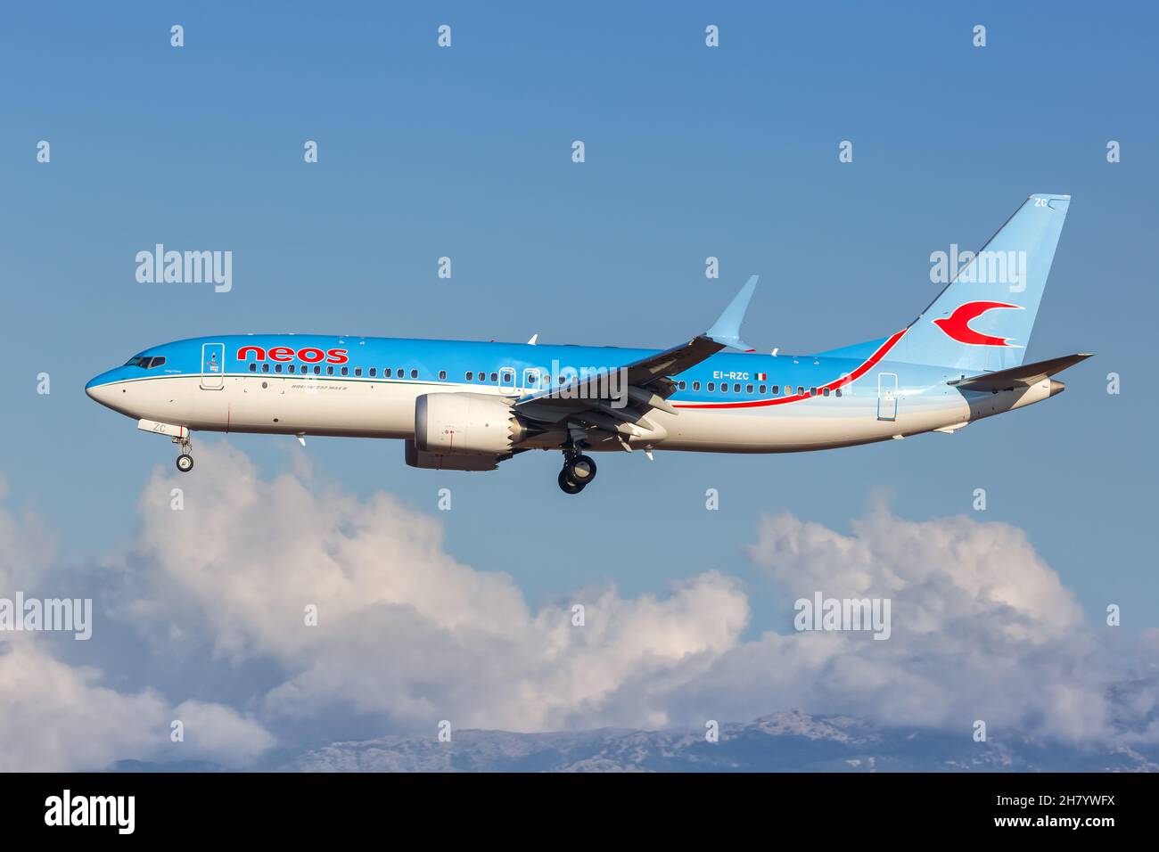 Neos Boeing 737 MAX 8 airplane Palma de Mallorca airport in Spain Stock  Photo - Alamy