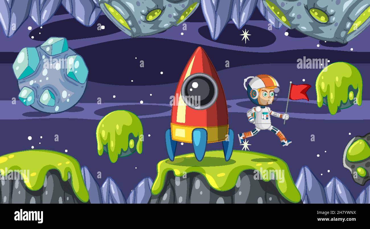 A Game Template Galaxy Space Scene illustration Stock Vector Image ...