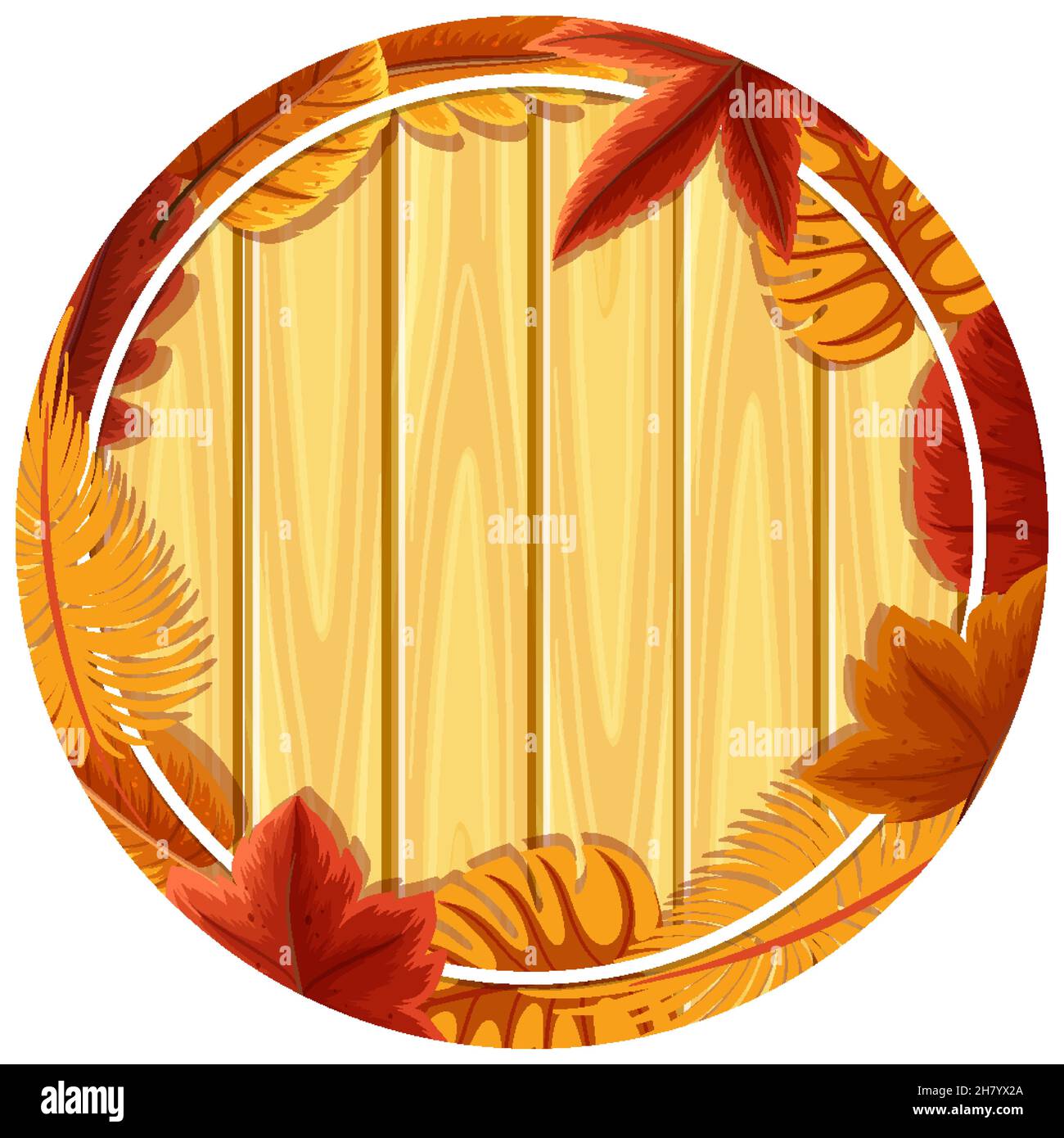 Round frame with autumn foliage illustration Stock Vector Image & Art ...