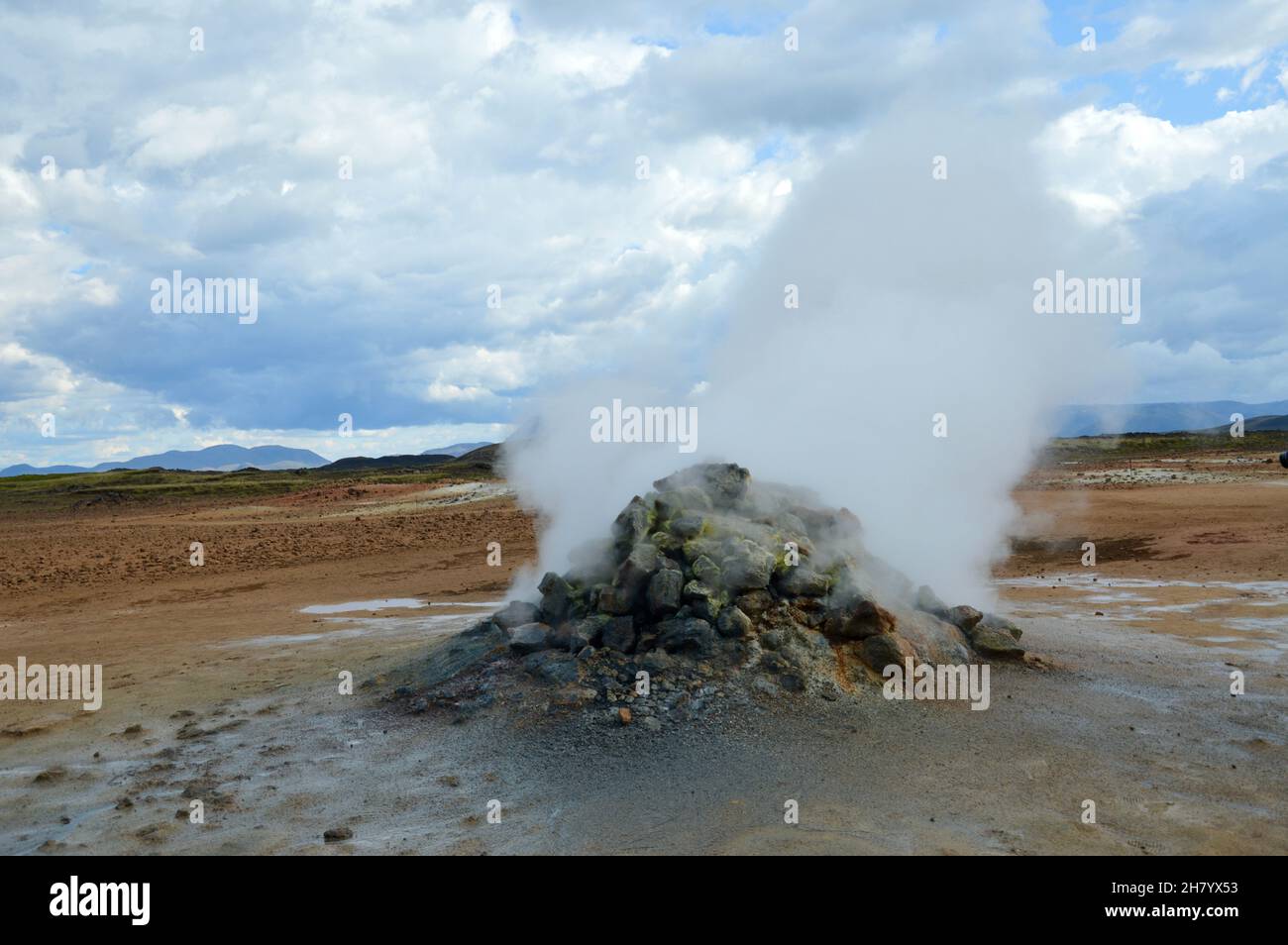 view on special landscape of namafjall, Iceland Stock Photo