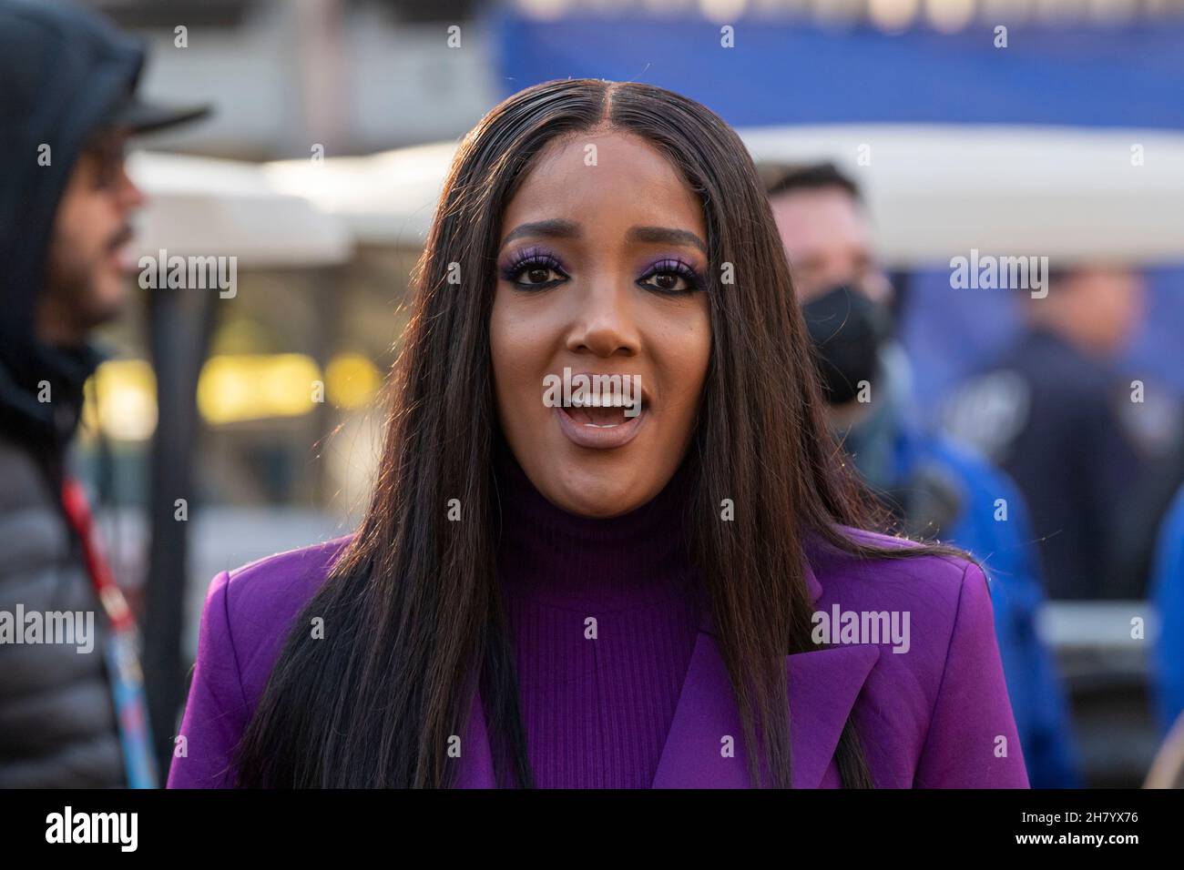 New York, United States. 25th Nov, 2021. Mickey Guyton attends the 95th Annual Macy's Thanksgiving Day Parade in New York City. Credit: SOPA Images Limited/Alamy Live News Stock Photo