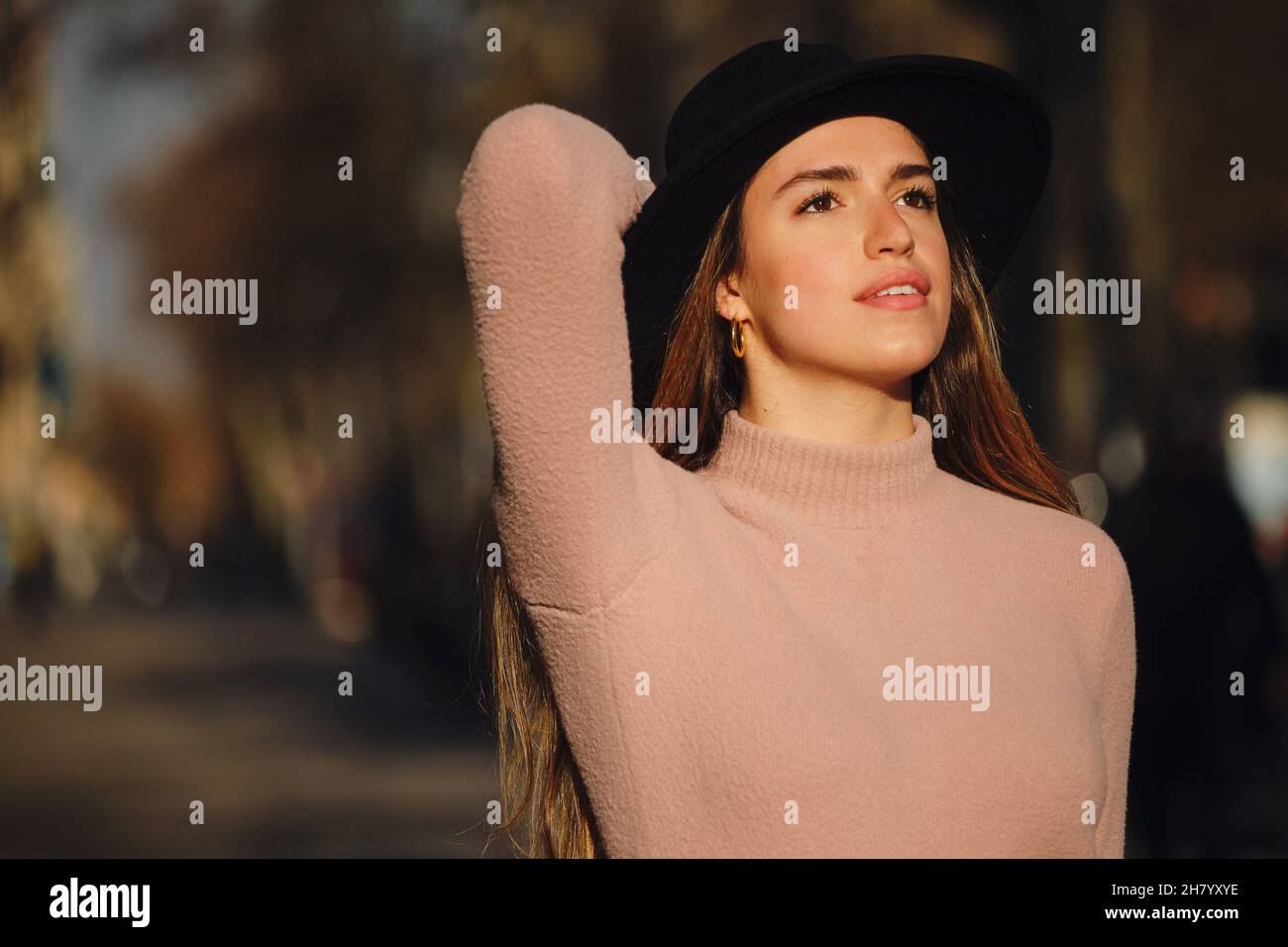 Street style woman long hi-res stock photography and images - Alamy