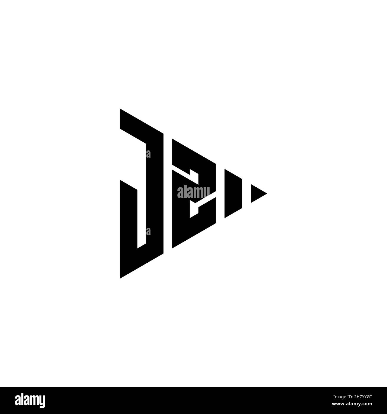 JZ Monogram logo letter with triangle play button shape style on ...