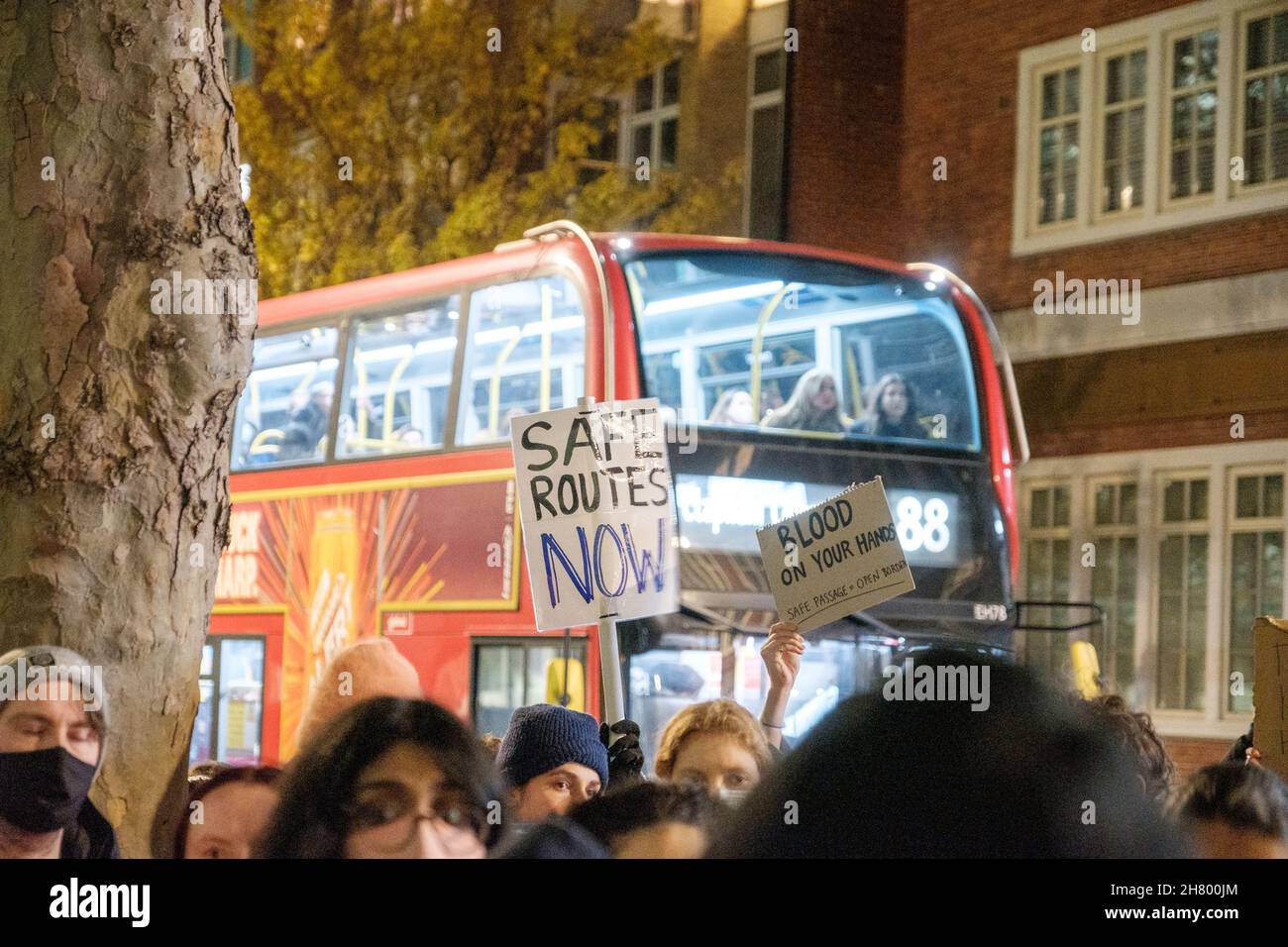 No More Channel Deaths Emergency Protest outside The Home Office after