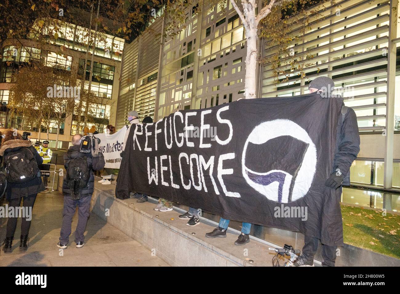 No More Channel Deaths Emergency Protest outside The Home Office after