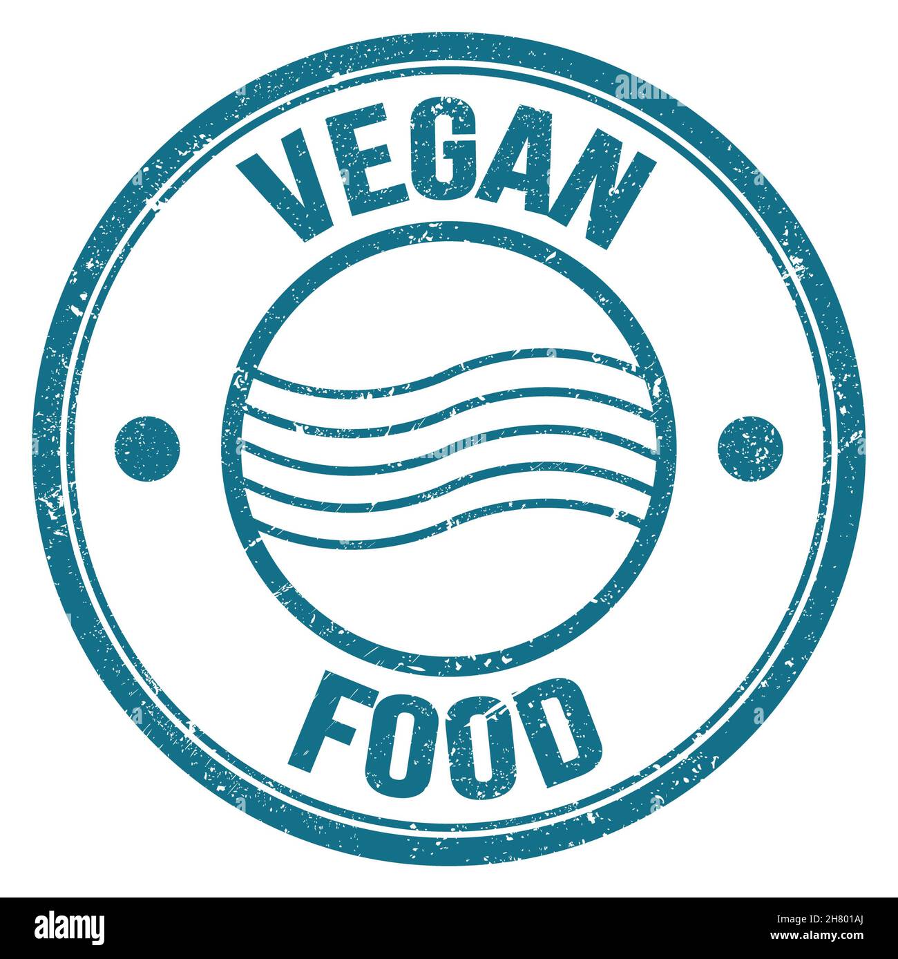 VEGAN FOOD text written on blue round postal stamp sign Stock Photo - Alamy