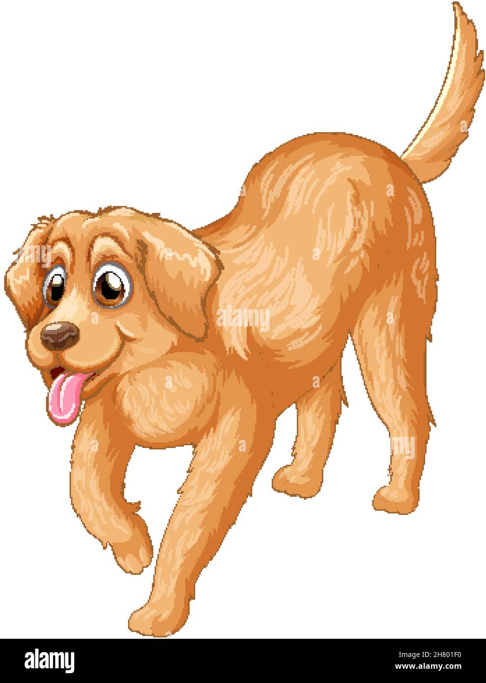 Golden retriever dog cartoon on white background illustration Stock ...