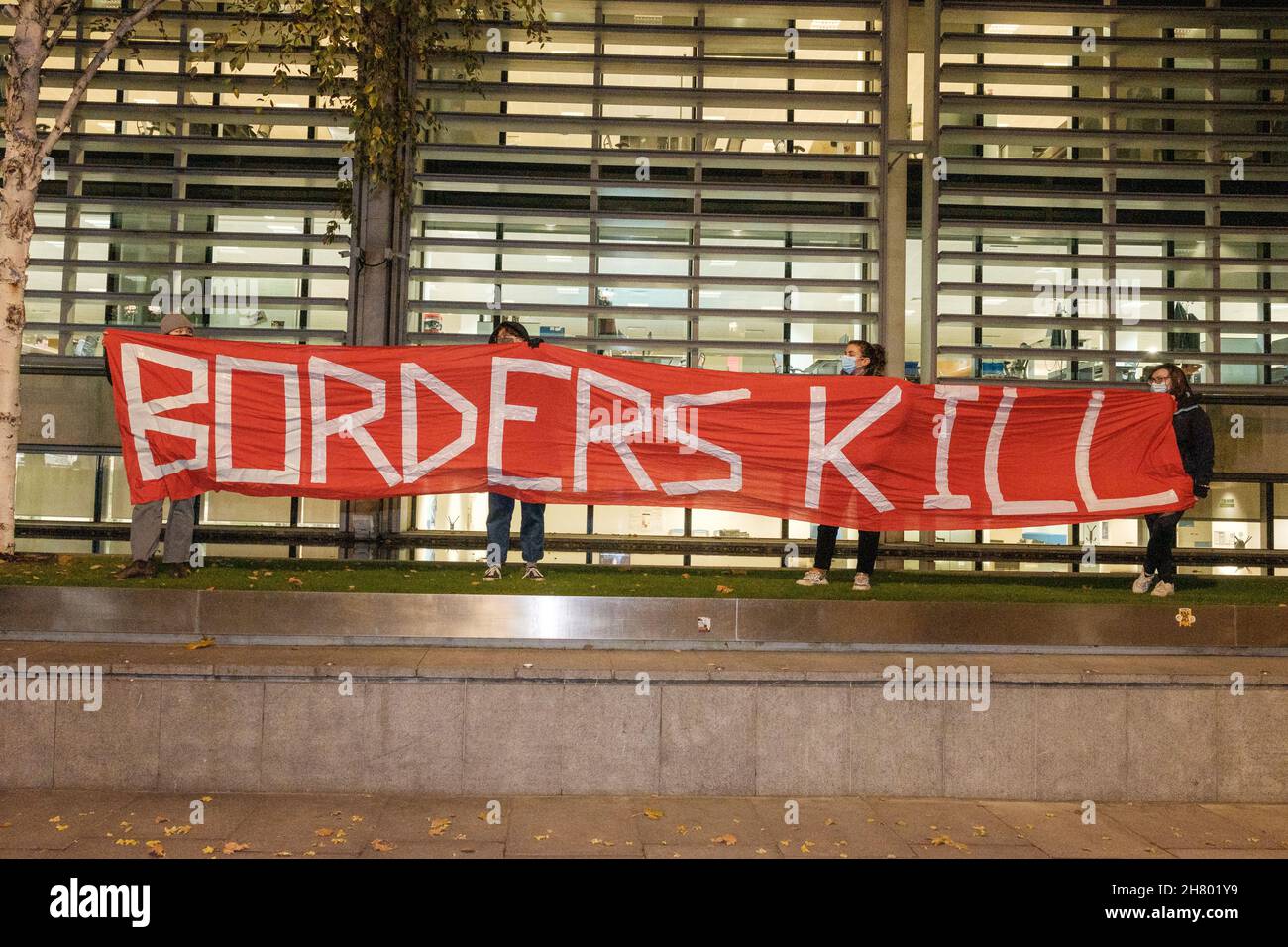 No More Channel Deaths Emergency Protest outside The Home Office after