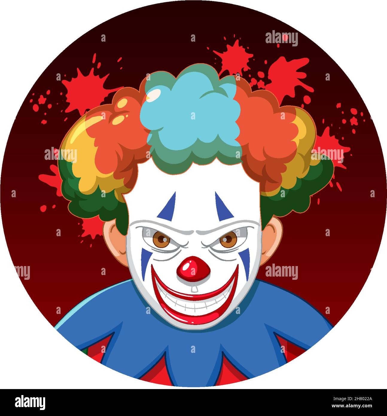 Scary creepy clown face illustration Stock Vector Image &amp; Art - Alamy