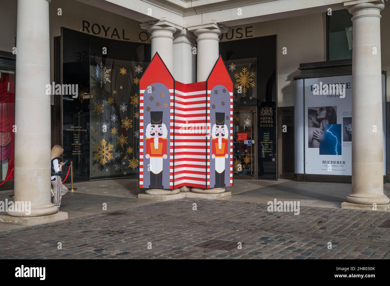 Christmas decorations at the entrance from Covent Garden to the Royal