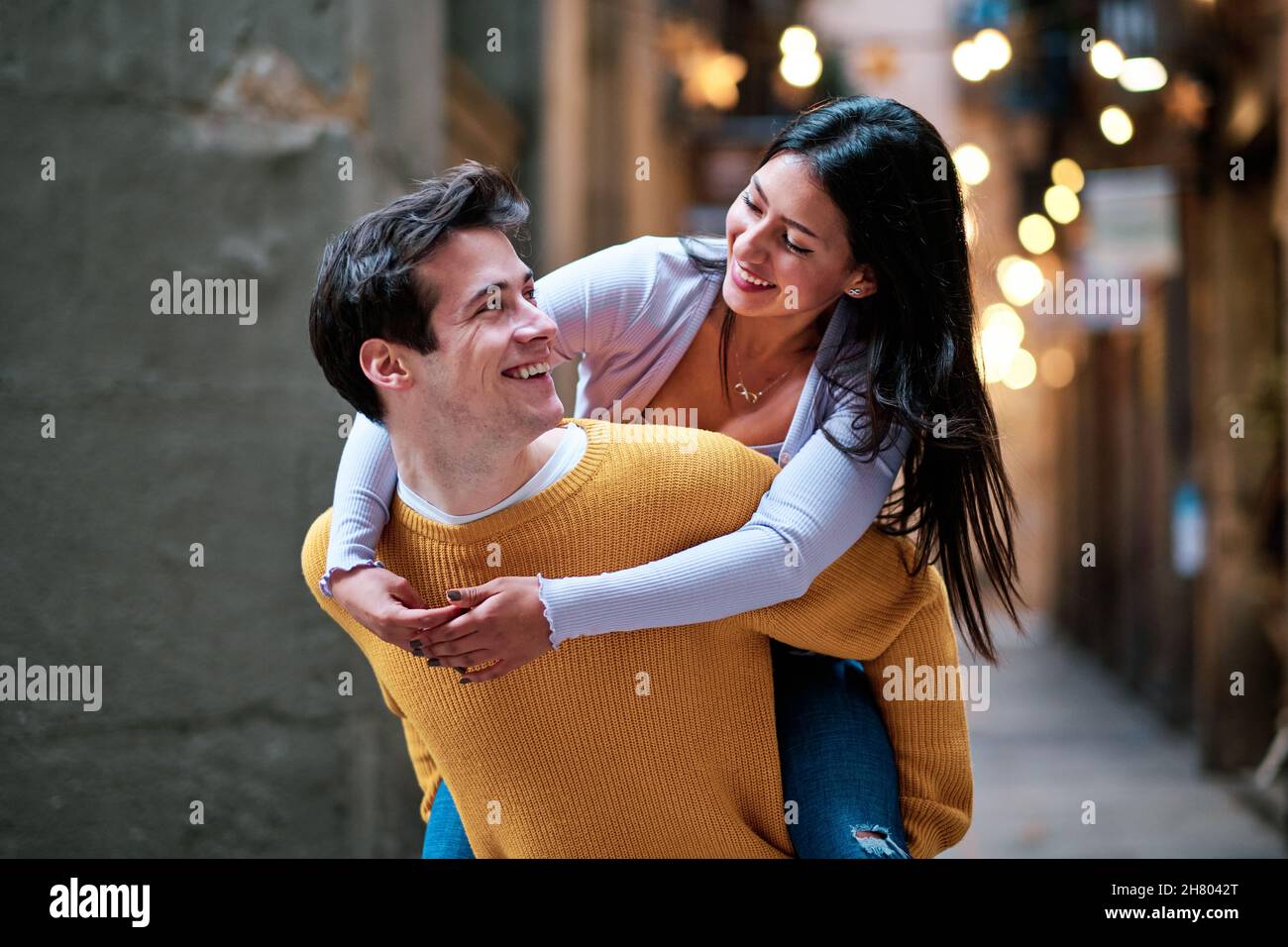 Couple having fun while enjoying time together. Stock Photo