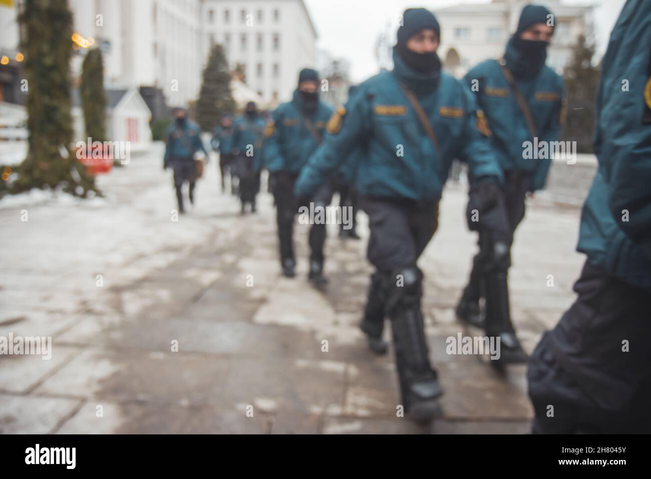 police march to break up the demonstration Stock Photo - Alamy