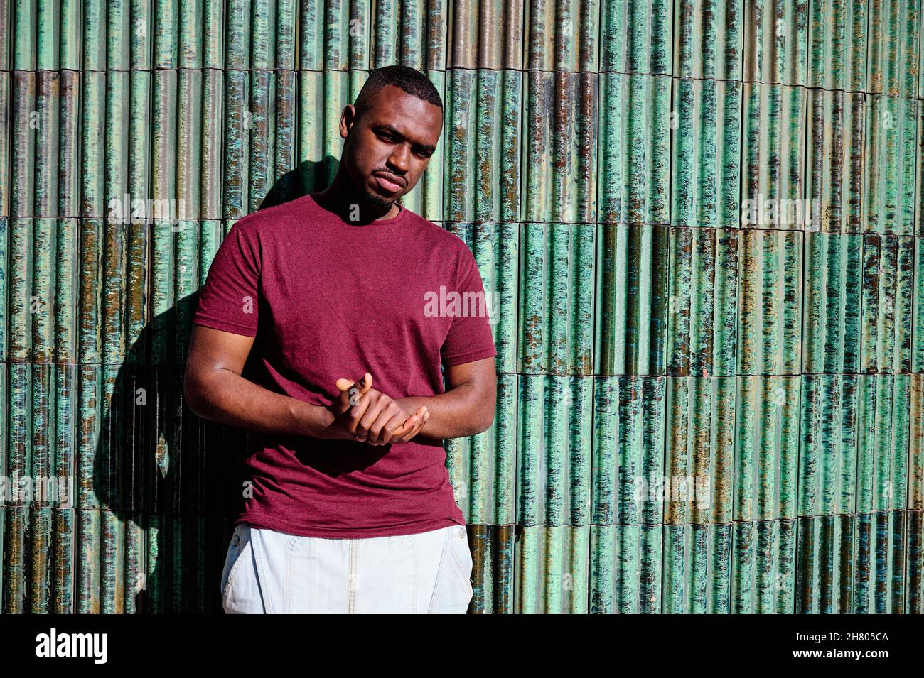 young afro american man looking directly to camera Stock Photo