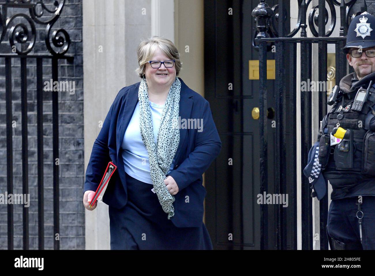Thérèse Coffey MP - Secretary of State for Work and Pensions - leaving 10 Downing Street, November 2021 Stock Photo