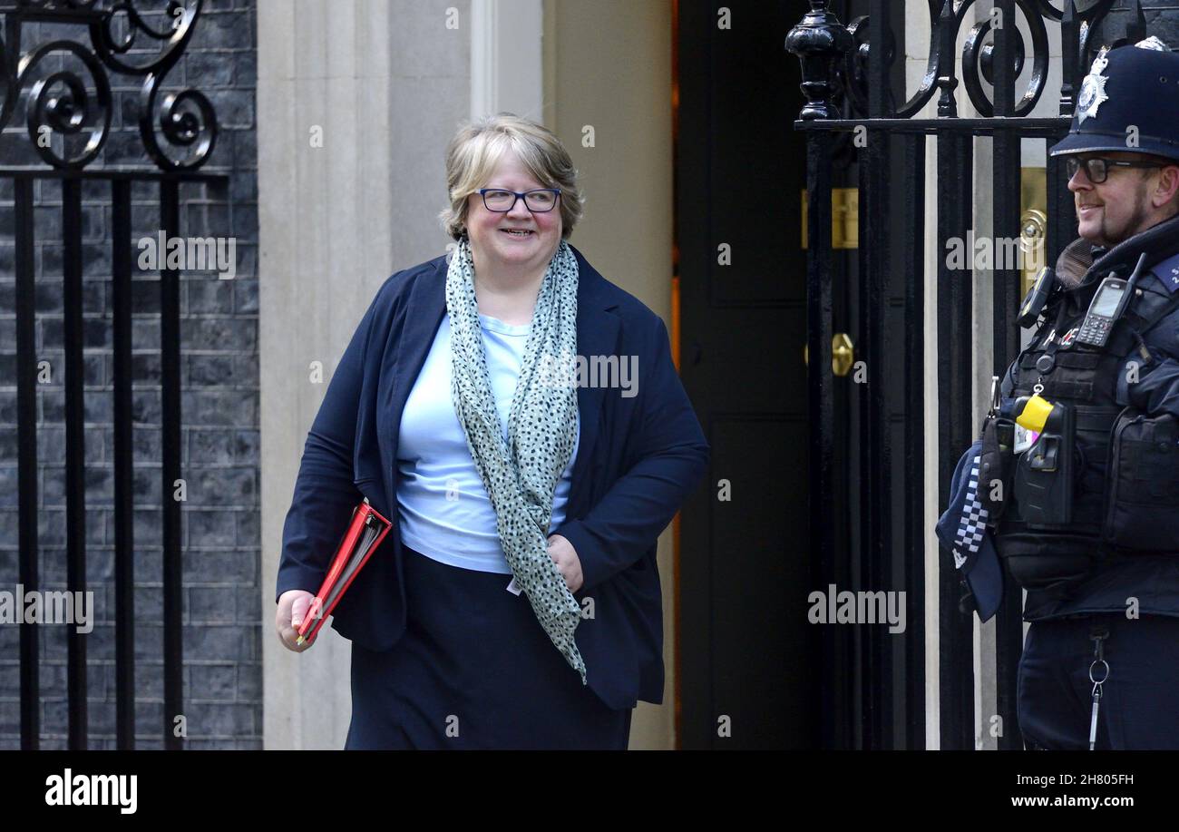 Thérèse Coffey MP - Secretary of State for Work and Pensions - leaving 10 Downing Street, November 2021 Stock Photo