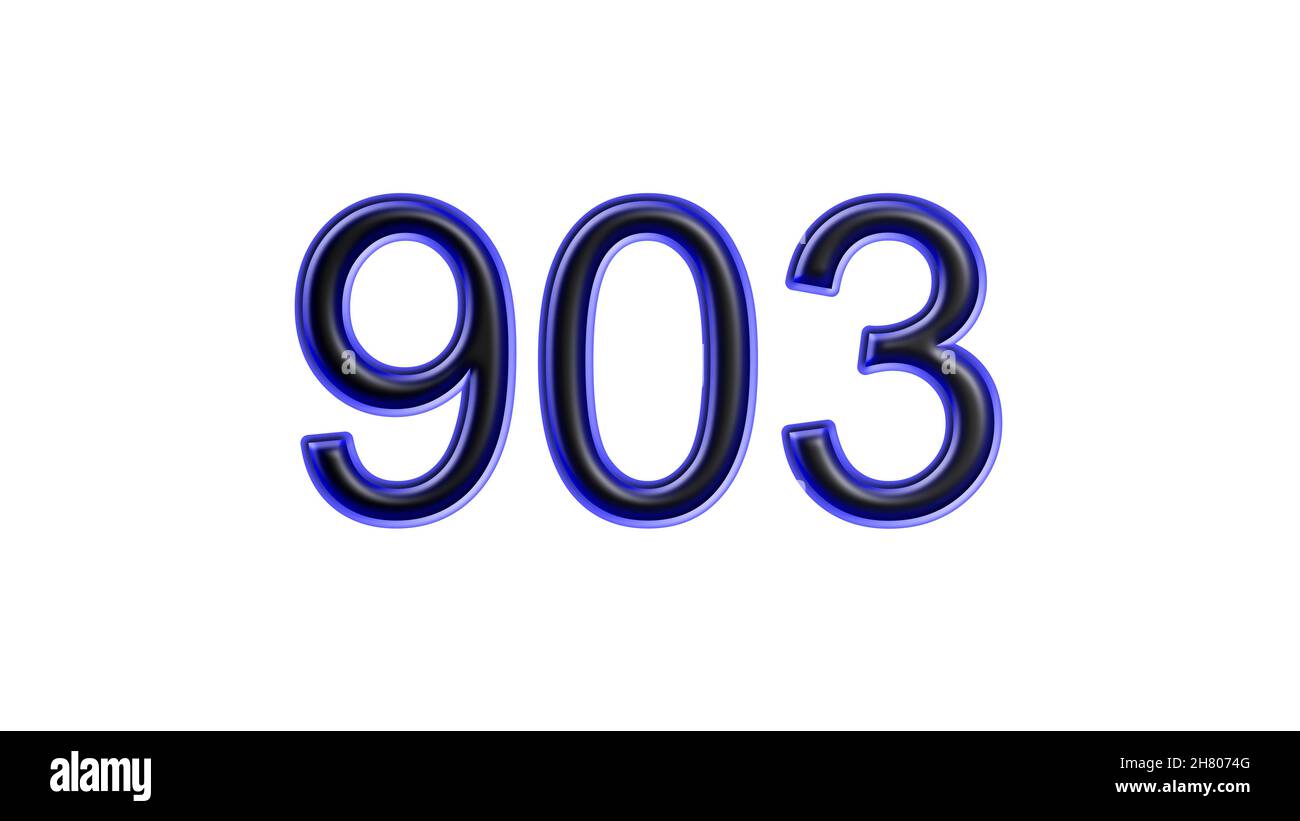 blue 903 number 3d effect white background Stock Photo - Alamy