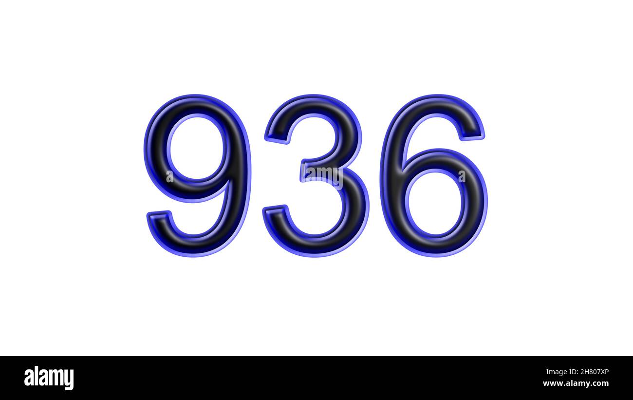 blue 936 number 3d effect white background Stock Photo Alamy