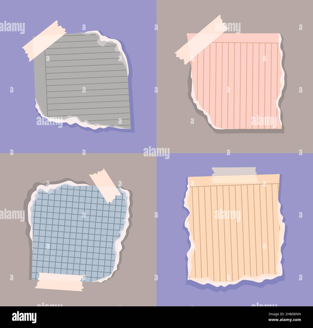 four rip papers Stock Vector