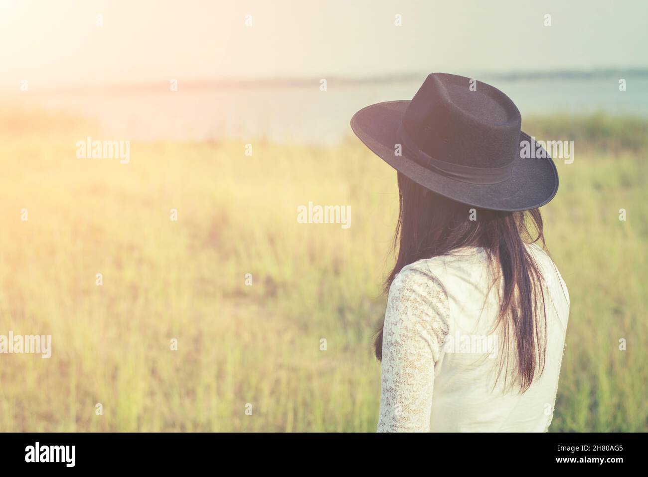 Black woman rear view sad hi-res stock photography and images - Alamy