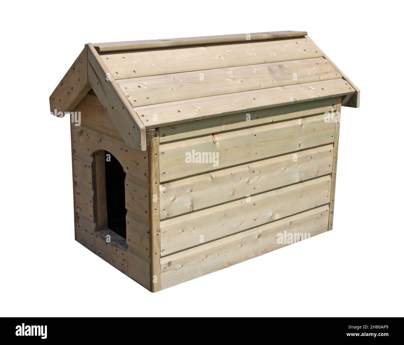 A Large Wooden Outdoor New Dog Kennel Stock Photo Alamy