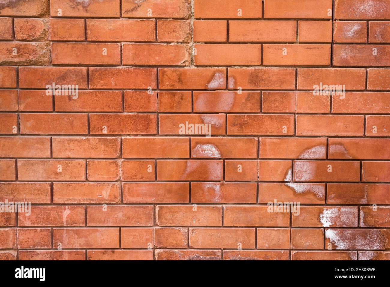 Textured background of a wall made with bricks. Stock Photo