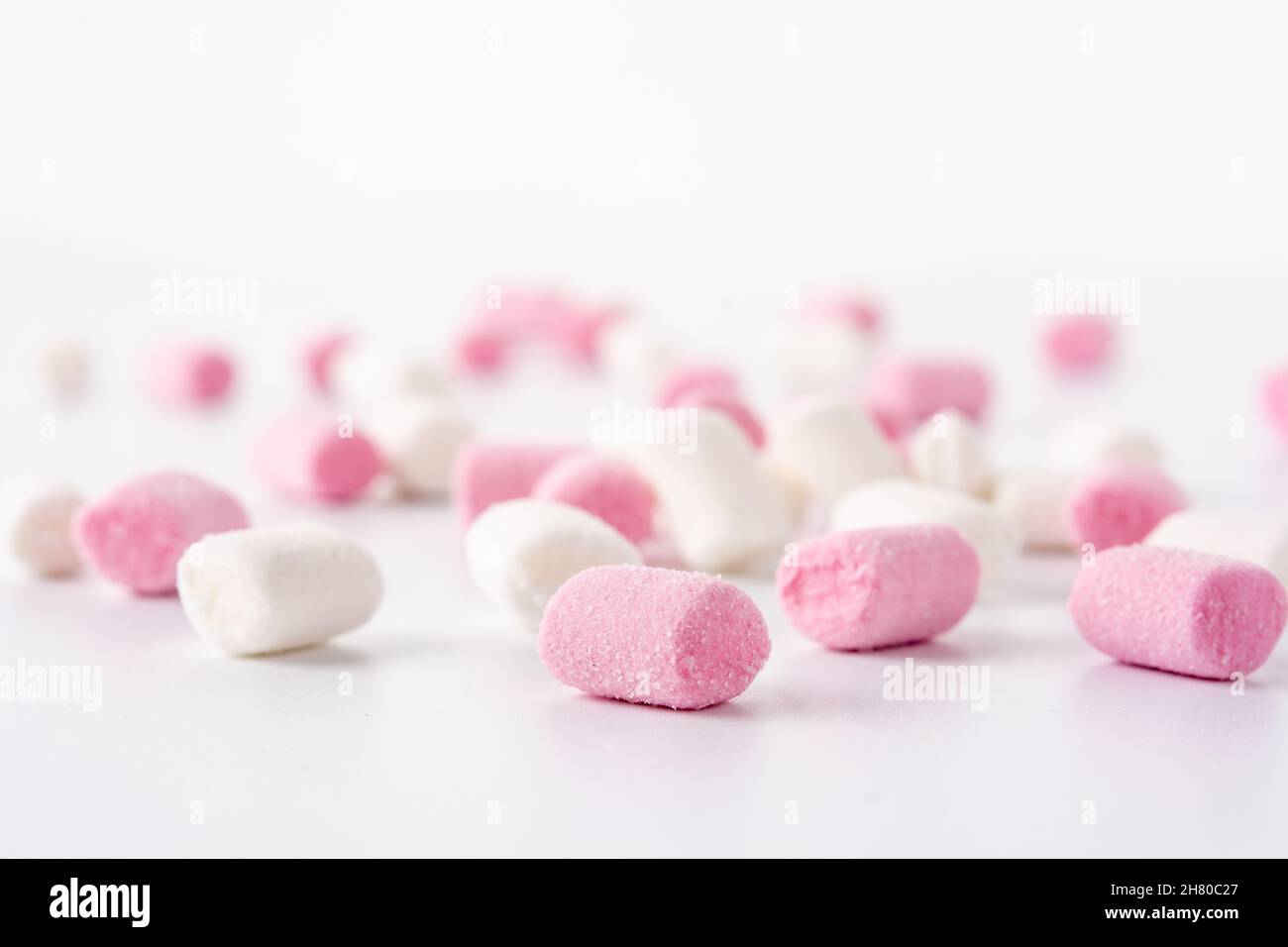 Sweet marshmallows topping isolated on white background Stock Photo - Alamy