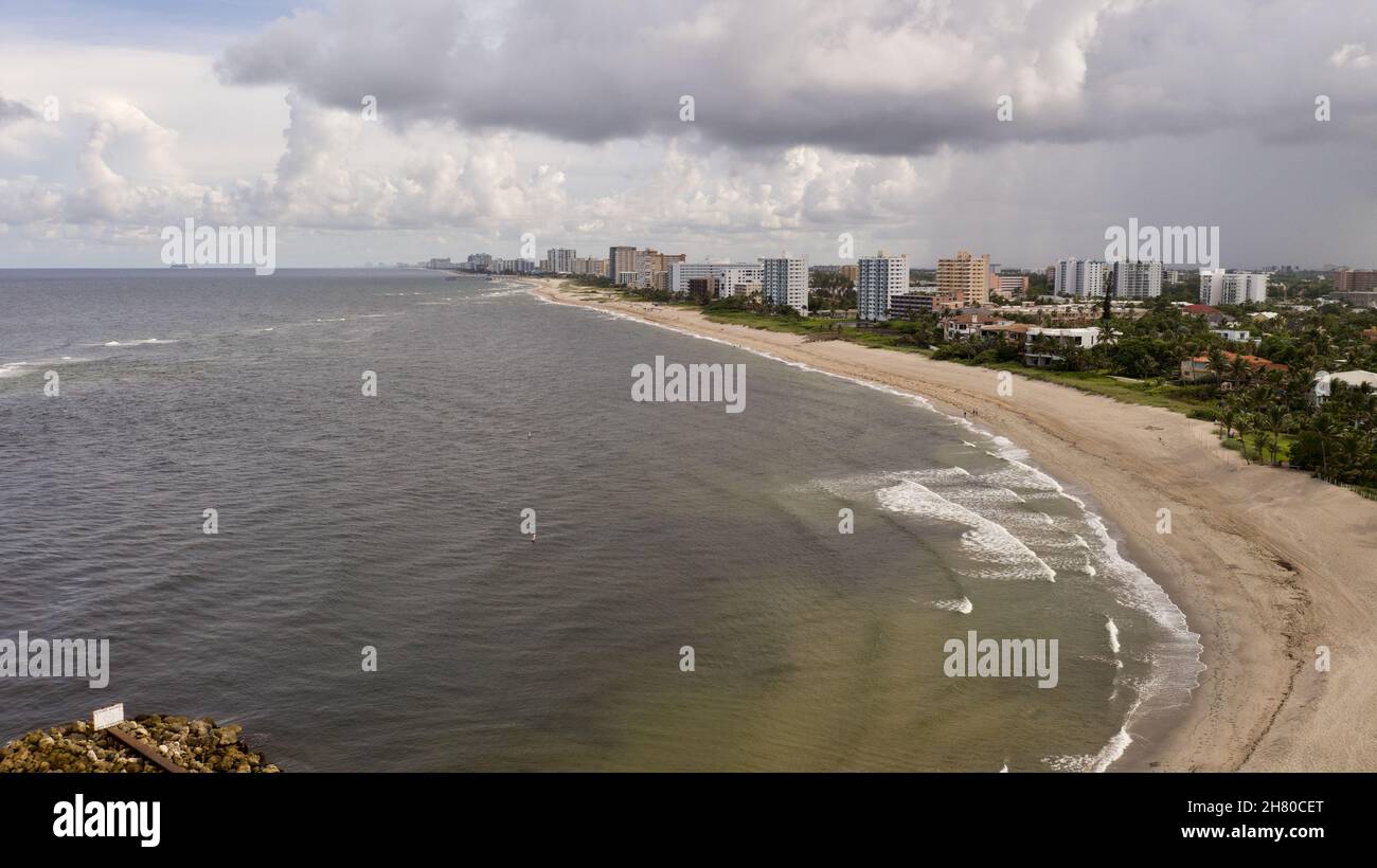 Aerial view of Hillsboro Beach, Florida on a beautiful day Stock Photo