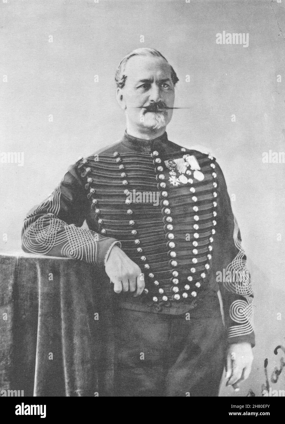 MILITARIA. Portrait of Colonel Vassoigne, c.1860 1935 old vintage print Stock Photo