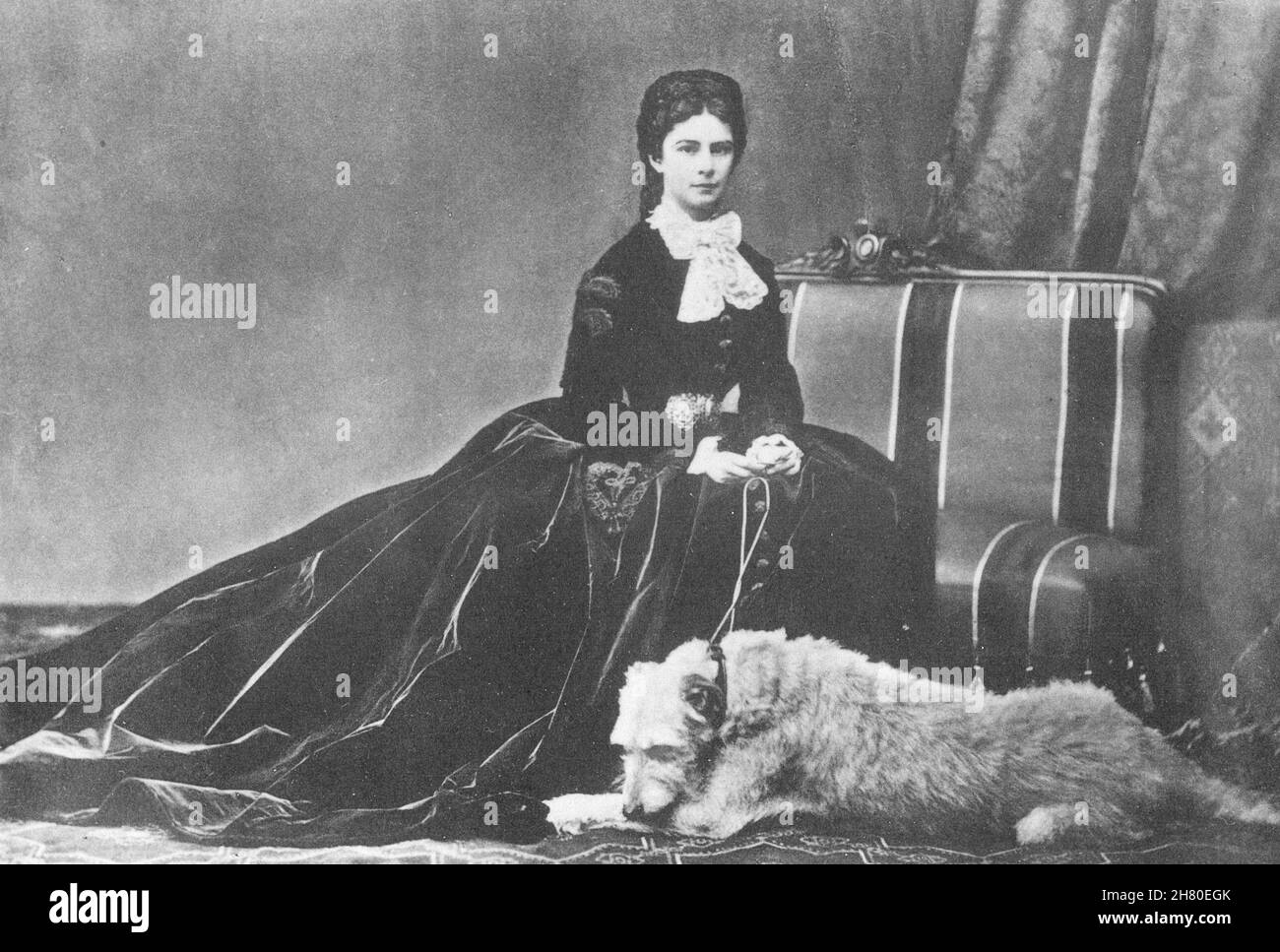 AUSTRIA. Portrait of Empress Elizabeth of Austria, 1869 1935 old vintage print Stock Photo