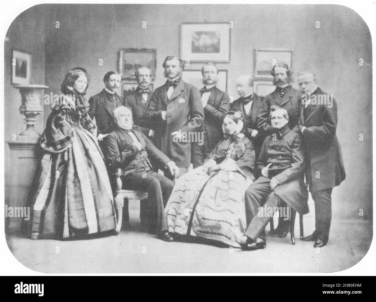 PEERS. Group of friends. Countess Lohenthal, Count Vitzthum, Voss. c.1860 1935 Stock Photo