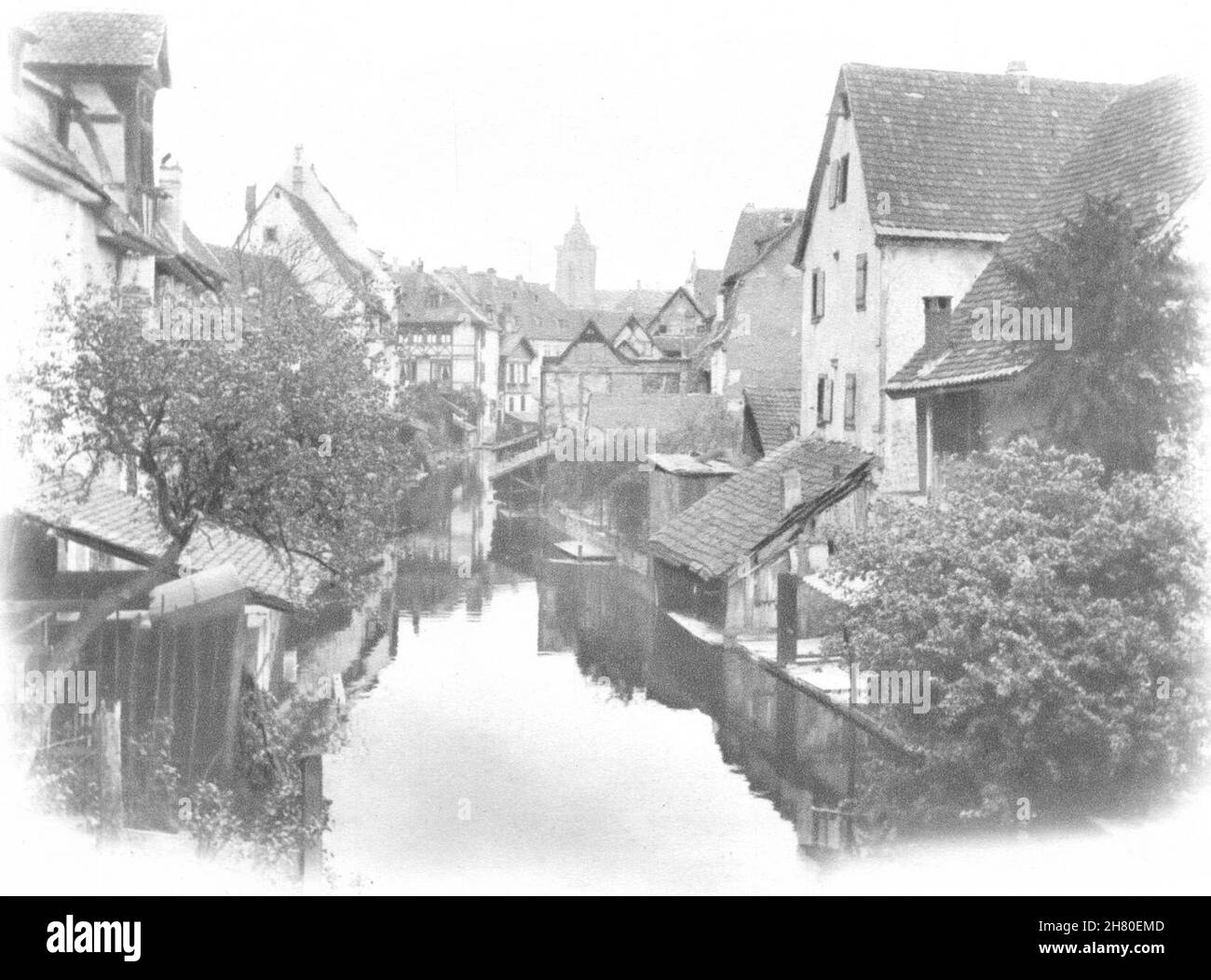 HAUT-RHIN. Colmar au Pont Saint-Pierre. SMALL. 1929 old vintage print picture Stock Photo