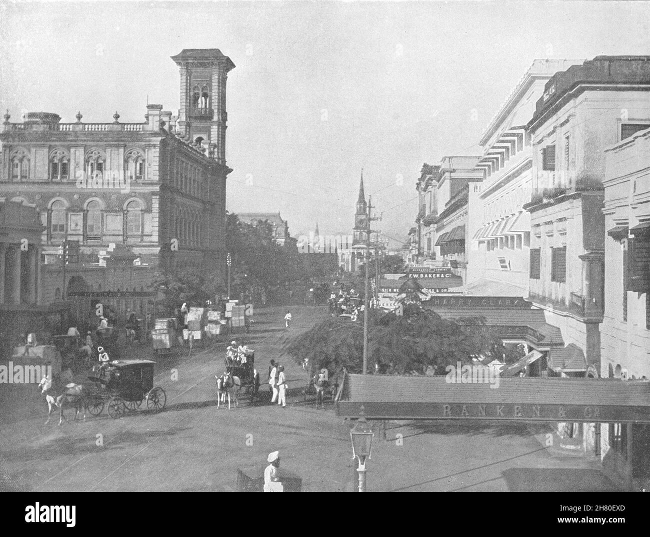 INDIA. Calcutta (Kolkata) Court House street 1895 old antique print