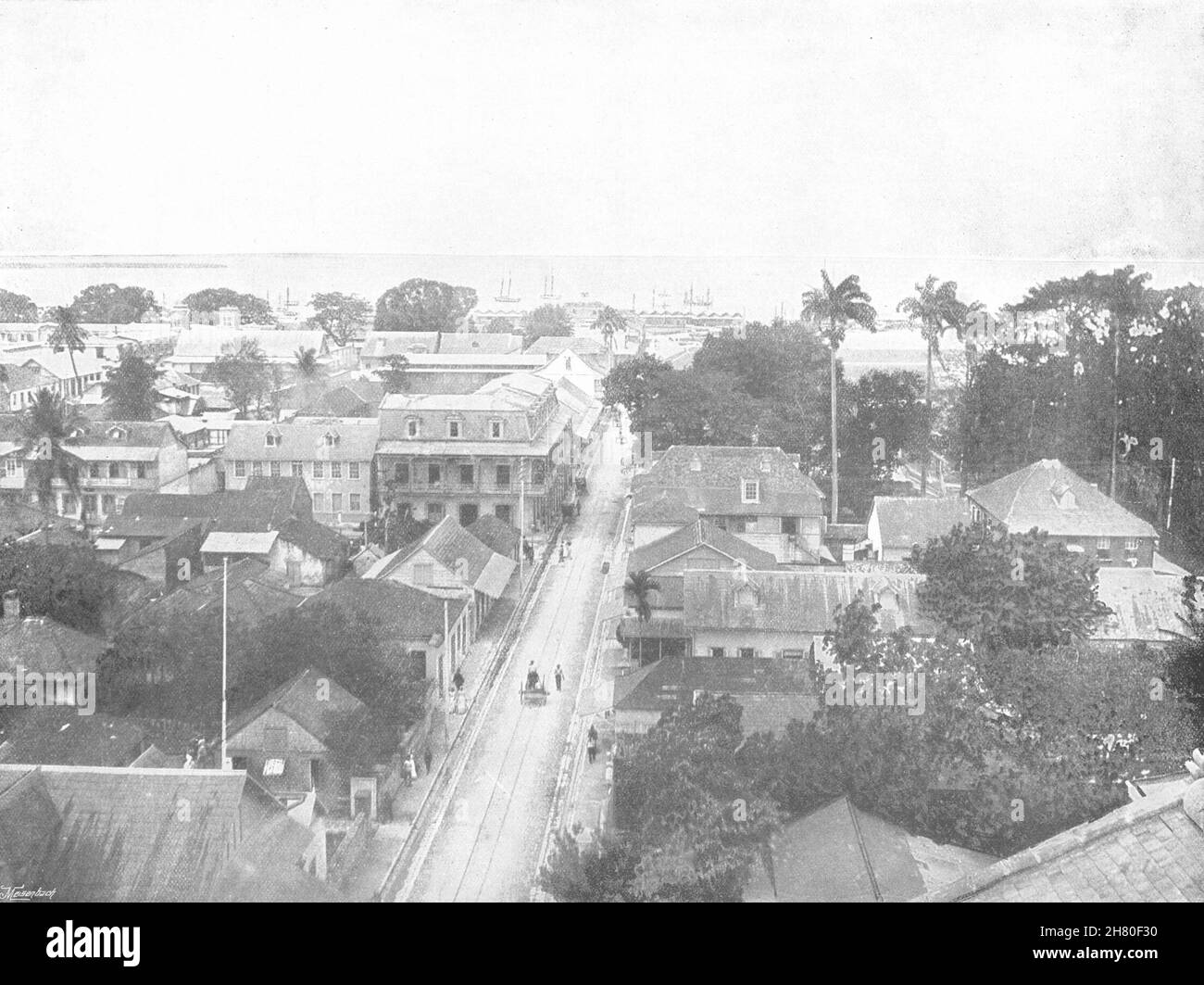 WEST INDIES. Trinidad- St Vincent street, Port of Spain 1895 old antique print Stock Photo