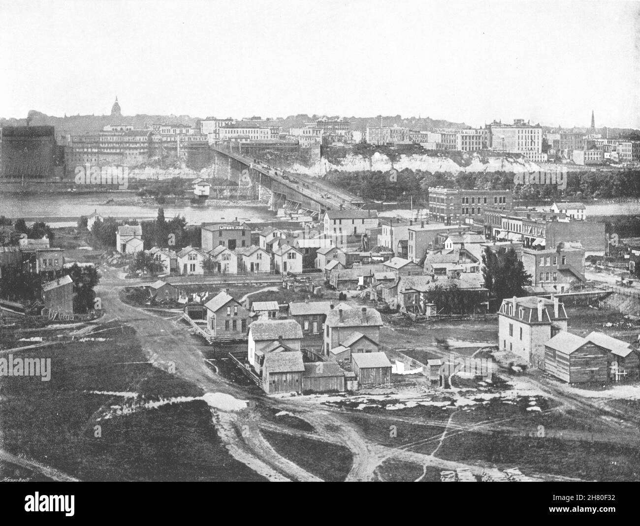 MINNESOTA. St Paul- From the West 1895 old antique vintage print picture Stock Photo