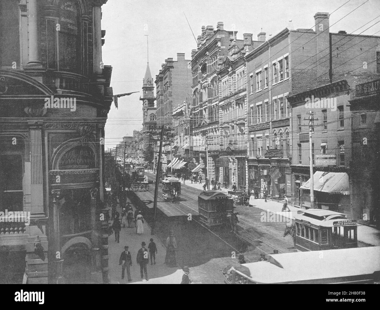 CANADA. Toronto- King street, looking West 1895 old antique print picture Stock Photo